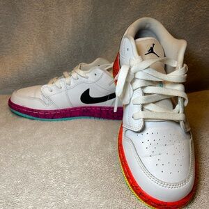 Air Jordan 1 Low GS - 5Y CV9548-100 White/Multicolor